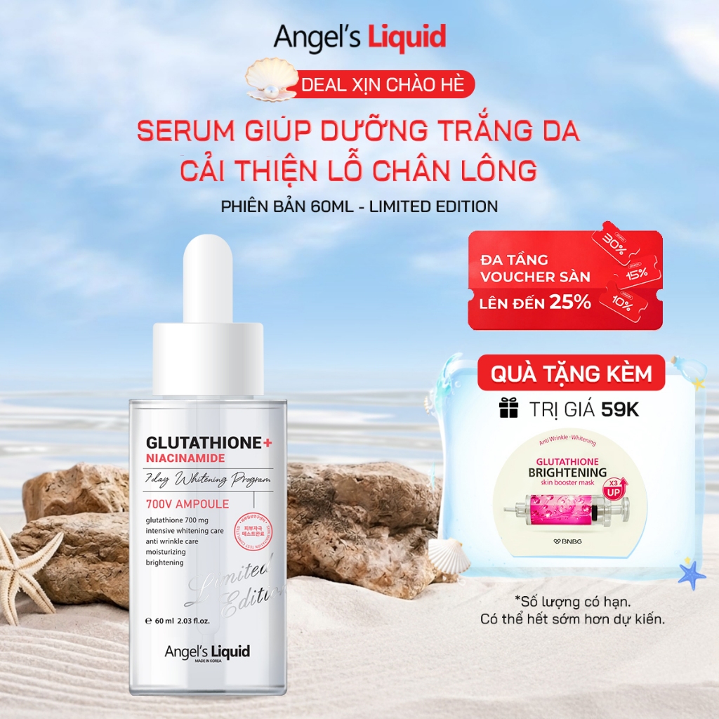 [PHIÊN BẢN 60ML] Serum Giúp Dưỡng Trắng Cải Thiện Lỗ Chân Lông Angel's Liquid Glutathione + 5% NIACI