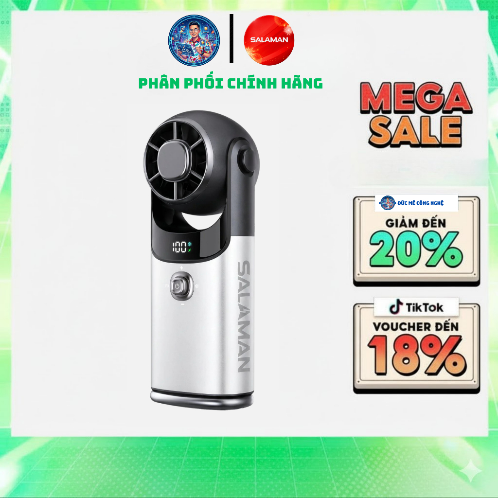 QUẠT CẦM TAY SALAMAN ICE FAN PRO02SE GIÓ MẠNH