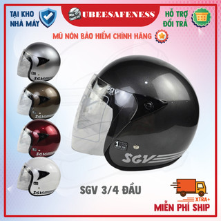 Mũ nón bảo hiểm SGV 3/4 đầu kèm kính nhập khẩu Malaysia