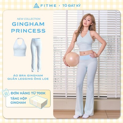 Bộ đồ tập gym, yoga, pilates nữ Fitme áo bra Muse SL dáng dài, quần legging ống loe Divine SL vải 2 lớp tôn dáng