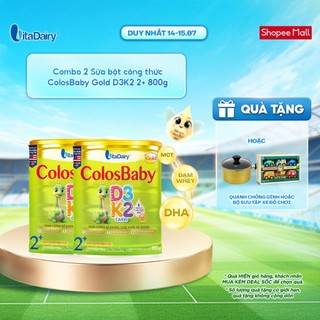 [COMBO 2 LON] Sữa bột ColosBaby D3K2 2+ cho trẻ trên 2 tuổi - Bổ sung dinh dưỡng, hỗ trợ đề kháng - Lon 800g