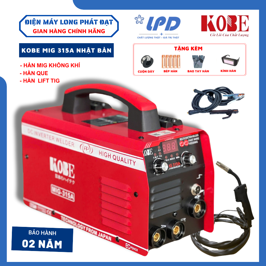[MẪU MỚI] Máy hàn mig KOBE Nhật Mig 315A chuyên hàn không dùng khí, hàn que và hàn lift tig