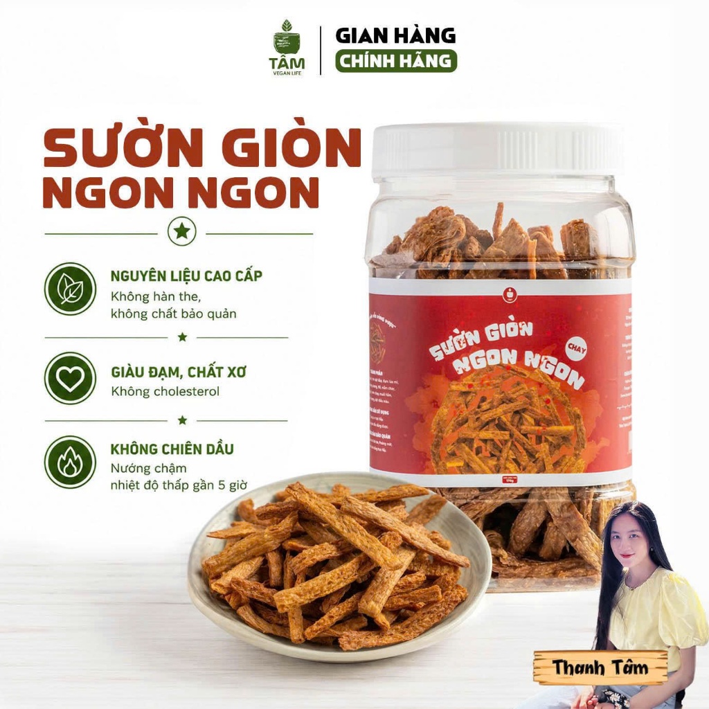Sườn Giòn Ngon Ngon - Sườn Nướng Không Chiên - Chay mặn đều dùng được - Tiệm Chay Nhà Tâm