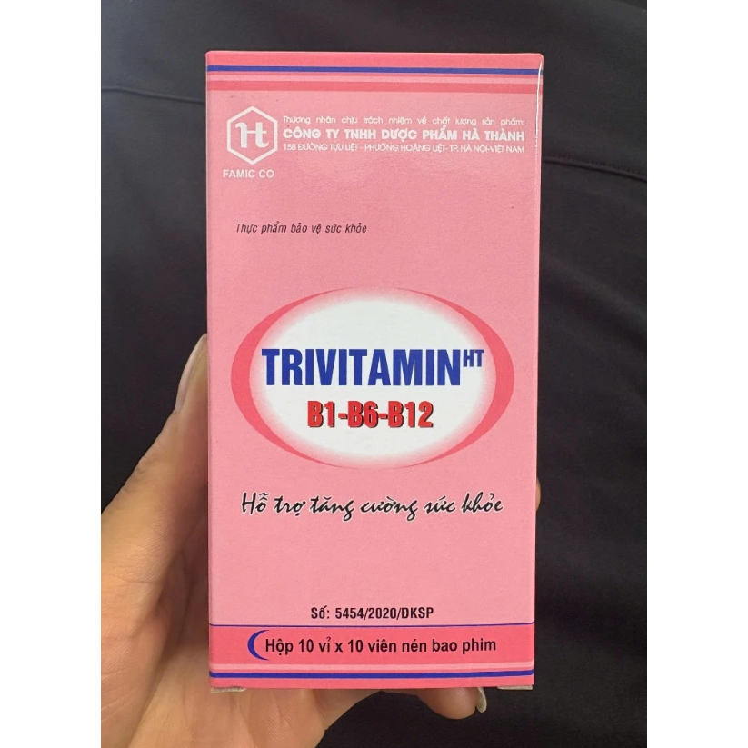Trivitamin 3b tổng hợp Đại Y  -, Bổ Sung Vitamin, Tăng Đề Kháng (Hộp 100 viên nén màu hồng)