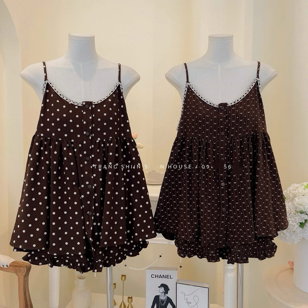Set Bộ Nữ , Set Bộ 2 Dây Nữ Nẹp Cúc