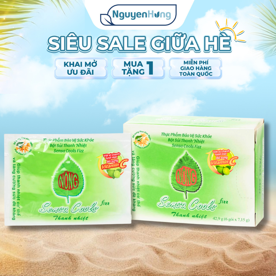 Sensa Cool Thanh Nhiệt Hộp 6 Gói X 7G Bột Sủi Sari Enesis - Nguyên Hưng Beauty