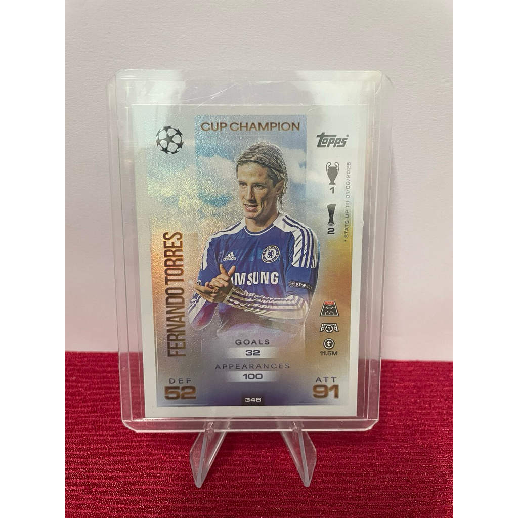 🇪🇸 Thẻ Bóng Đá Fernando Torres Cup Champion #348 | Chelsea | Topps Match Attax UEFA Chính Hãng