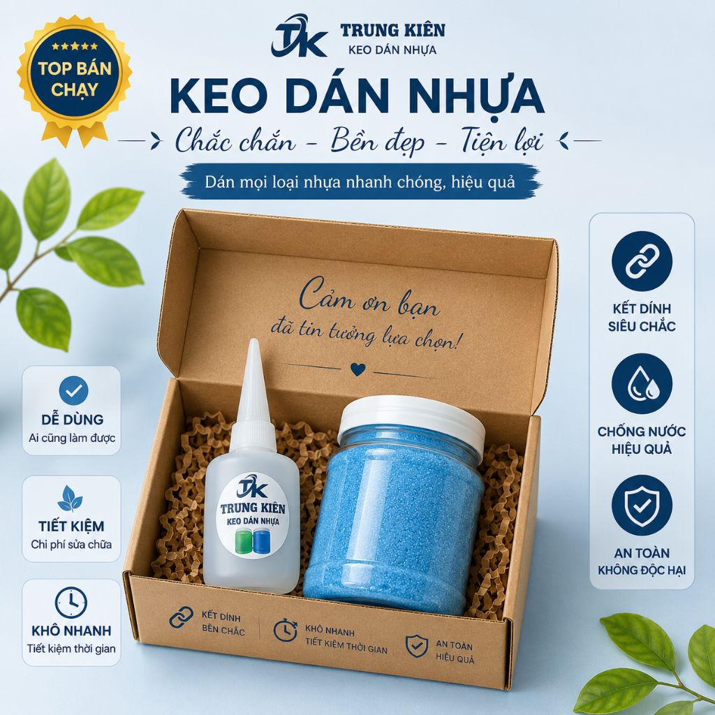 Keo Vá Bình Nước Lọc 20L, Vá Vali, Bửng Xe, 3 Ly, Bồn Nước TK Siêu Dính Xanh + Nhám