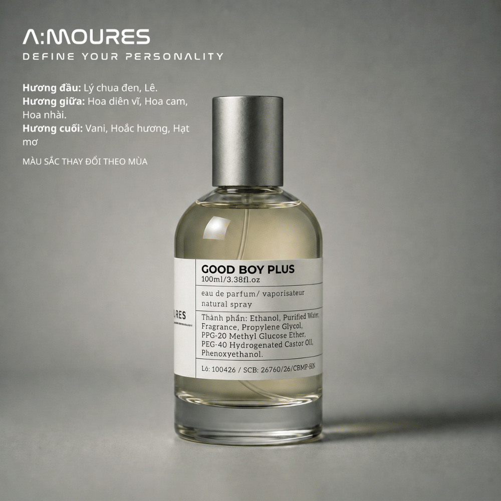 Nước Hoa Nam Amoures Good Boy Plus Nguyên Liệu Nhập Khẩu Hương Thơm Thanh Mát, Dạng Xịt 30ml và 100ml