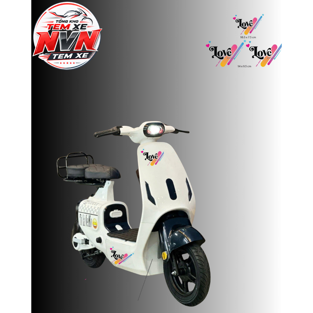 Sticker Love hottrend - Chất cho các dòng xe máy điện NVN