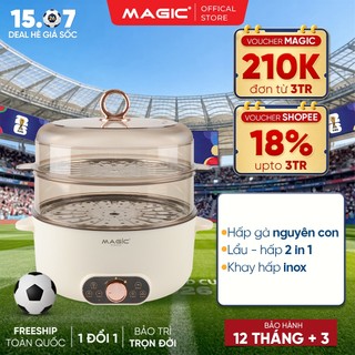 Nồi hấp thủy nhiệt magic a-092, dung tích 5l, công suất 1600w, bảo hành 12 tháng