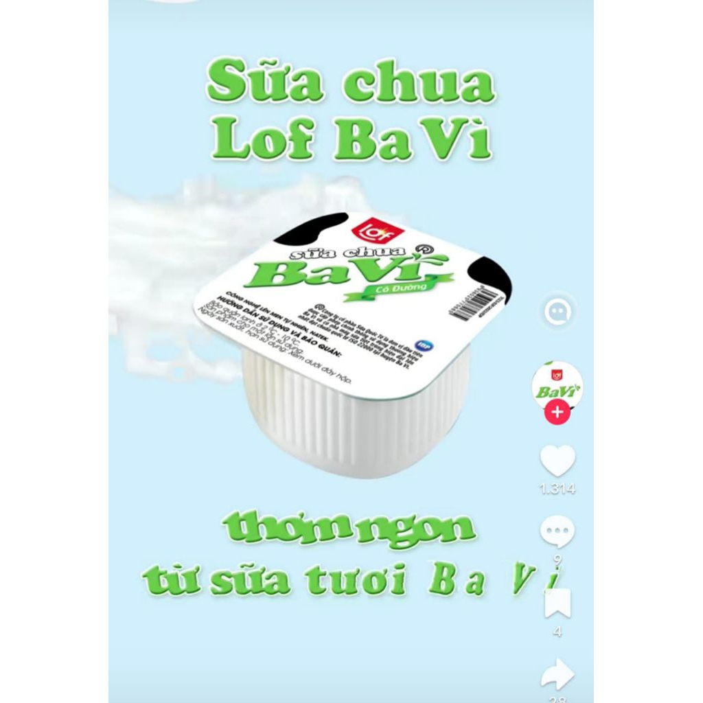 sữa chua ba vì lof