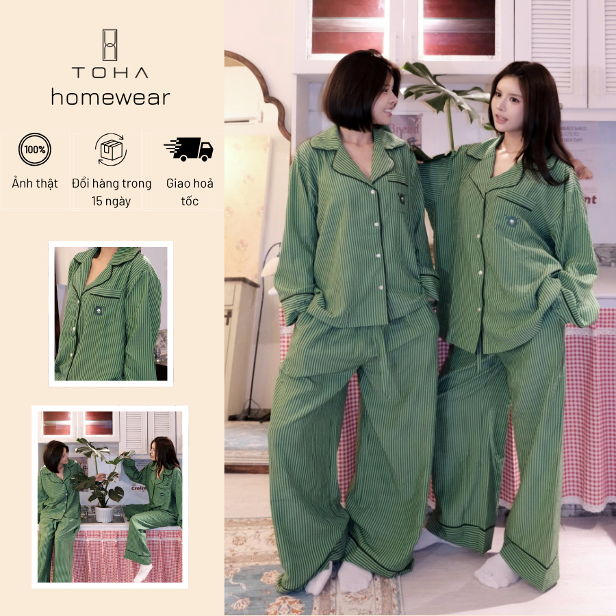 [TET's COLLECTION] TOHA Homewear Set Pijama Unisex Form Rộng Thoáng Mát Mềm Mịn - Tưới Cây Mỗi Sớm