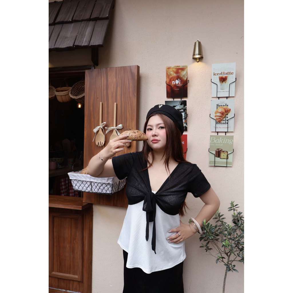 LASSIE BIGSIZE| Set 2 áo + khoác tay ngắn co giãn cực tốt BIGSIZE (60 - 80KG) - OLALA TOP