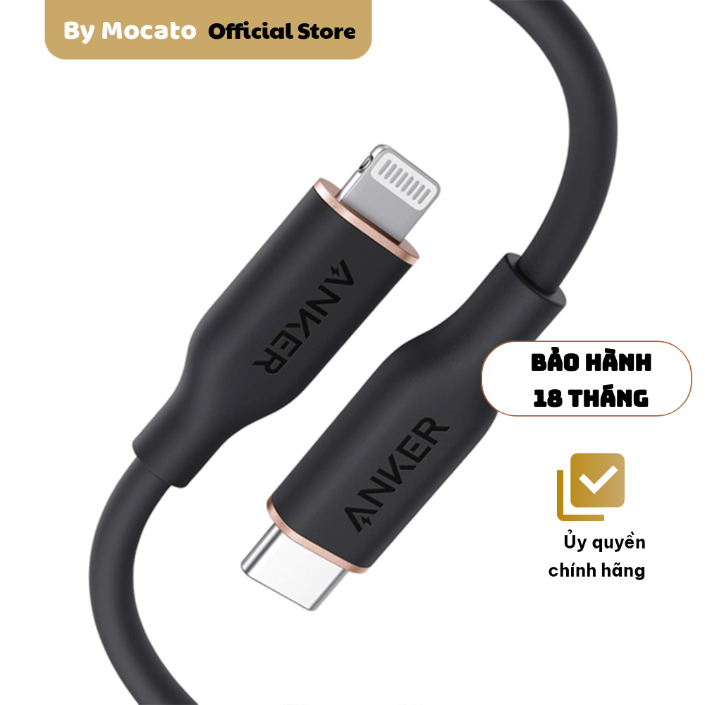 Cáp Anker PowerLine III Flow Lightning to USB-C 0.9m A8662, mềm mại