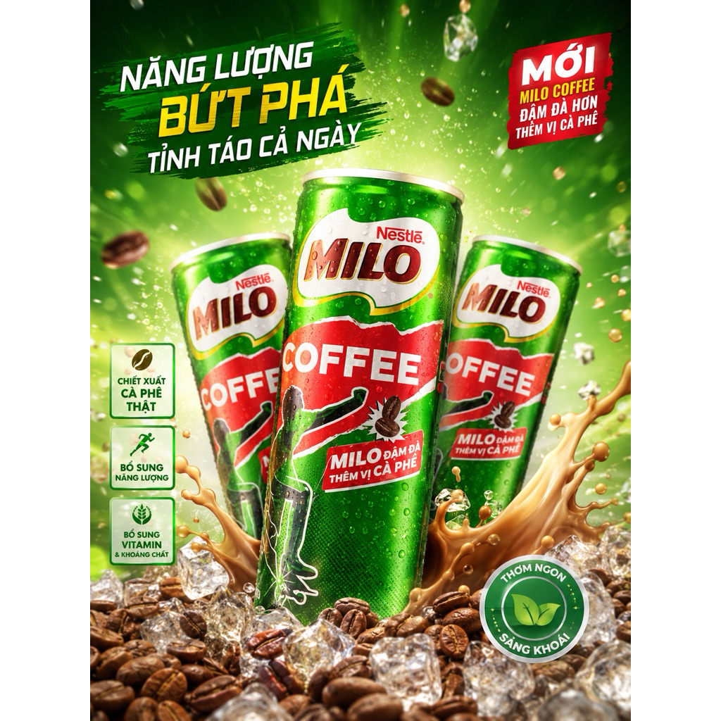 Lốc 6 Milo Coffee Lon Mới