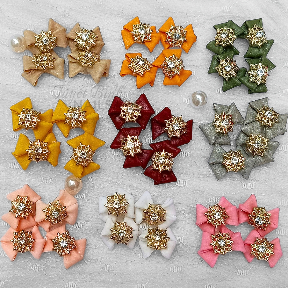 Cặp Charm Nơ Bột 5D Nhụy Charm Đính Móng | Trang Trí Móng Tay N05