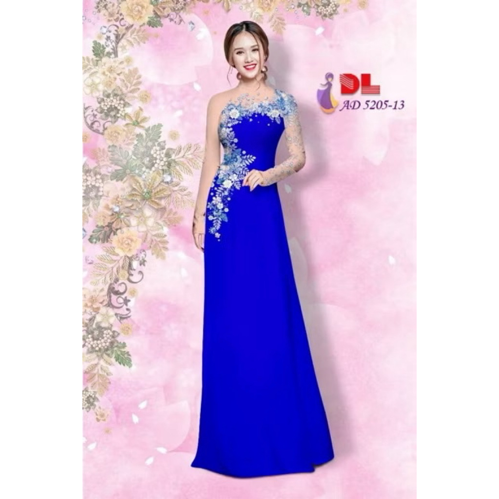 Vải áo dài in hoa 3D đẹp VT