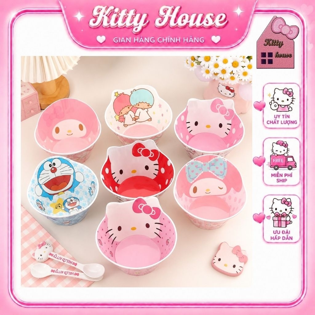🌻TÔ 3D HELLO KITTY DORAEMON 🎀 KITTY HOUSE