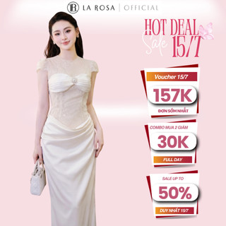 Váy Lụa Maxi Phối Ren Cao Cấp La Rosa Váy Body Dáng Dài Tôn Dáng Sang Chảnh T552