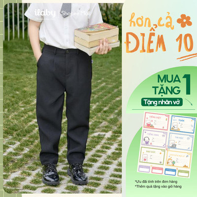 Quần âu bé trai ILABY quần vải dáng đứng phong cách cho bé trai 11-40kg [2304]