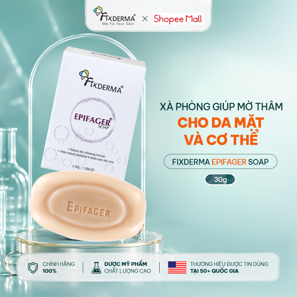 [FIXDERMA] Xà Phòng Hỗ Trợ Mờ Thâm Nám Fixderma Epifager Soap 30g Giúp Làm Sạch - Hùng Lợi