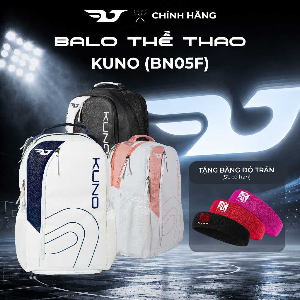 Balo Cầu Lông Thể Thao KUNO BN05F Nam Nữ Chất Liệu Da PU Cao Cấp, Chống Thấm Nước Đựng Giày, Vợt Pic