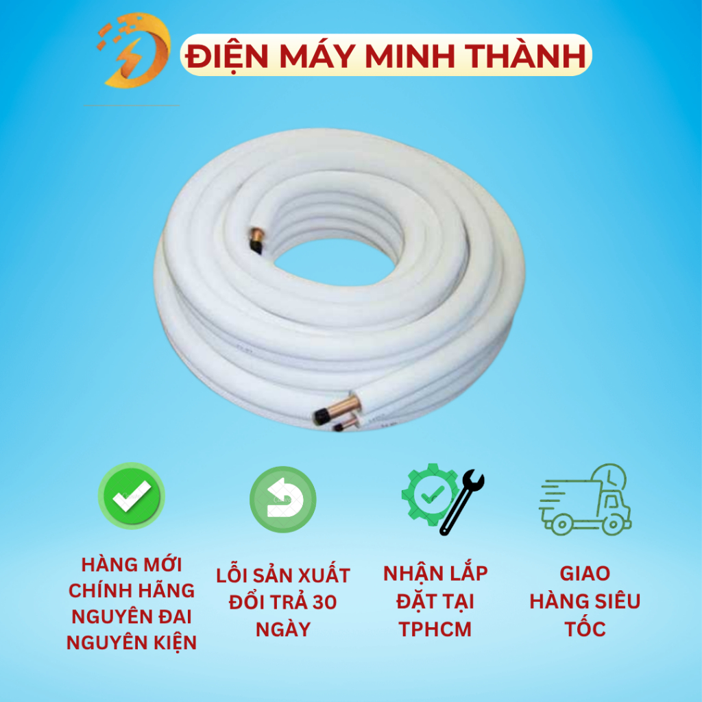 Ống đồng máy lạnh 7zem Hàng thái ( dùng cho máy lạnh 1HP- 1,5HP)