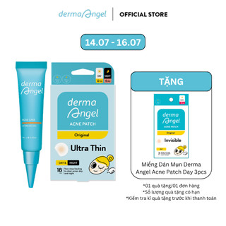 Combo Gel & Miếng Dán Mụn Hỗ Trợ Gom Cồi, Hút Mụn Dùng Cả Ngày Derma Angel Gel 10g & Mix 18pcs