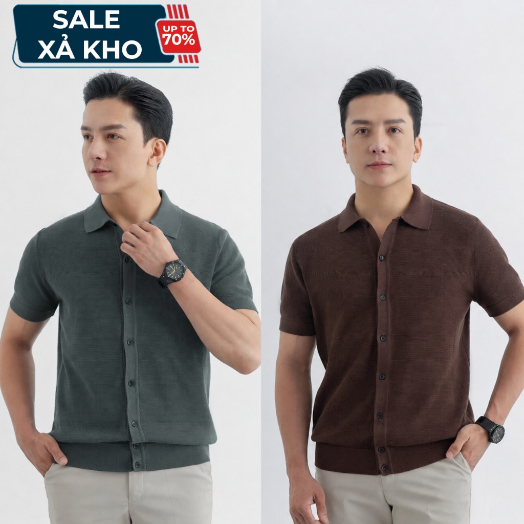 [SALE XẢ KHO] Áo Polo LEN DỆT KIM 100% cotton GATA CARDIGAN, chỉn chu, nam tính mạnh mẽ LEEVUS APL34