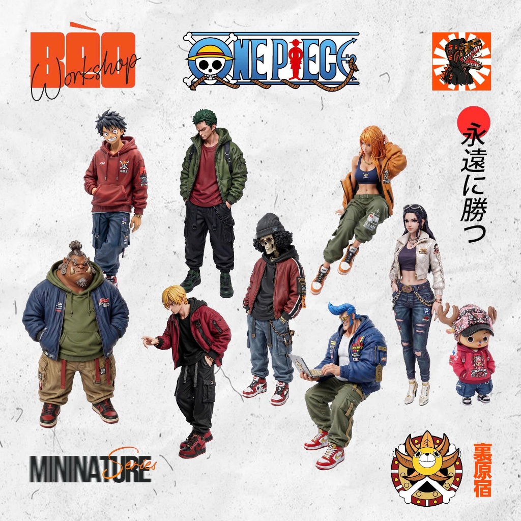 Combo 9 Phôi Vua Hải Tặc  1/64 DIORAMA Resin Gốm Cam 16K-Tỉ lệ 1:64 trang trí Diorama phố 1/64