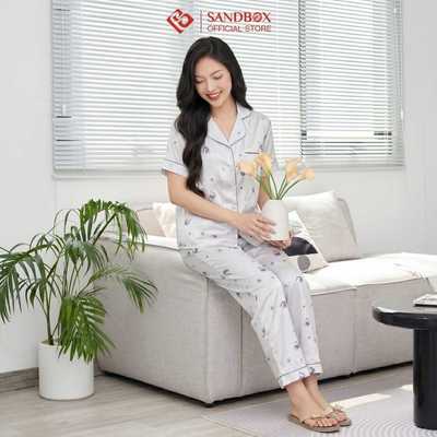 Bộ Pijama SANDBOX Lụa Latin Cao Cấp Mềm Mịn, Họa Tiết Thiết Kế Độc Quyền Sang Trọng, Thanh Lịch
