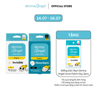 Combo 2 Miếng Dán Mụn Gom Cồi, Hút Mụn Mủ Dùng Ngày & Đêm Derma Angel Day & Night 12 pcs