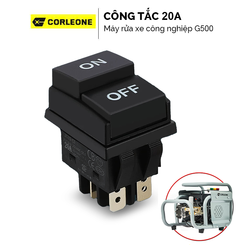 Công tắc bập bênh 4 chân 20A BH048 đóng ngắt điện máy rửa xe áp lực cao Corleone G500