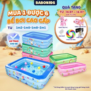Bể bơi cho bé YUNBANG YB bể bơi phao 2-3 tầng chất liệu PVC, đáy chống trượt, bể bơi gấp gọn cho trẻ