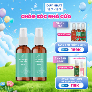 Combo 2 bình xịt phòng tinh dầu bạc hà 50ml/chai JULYHOUSE the mát