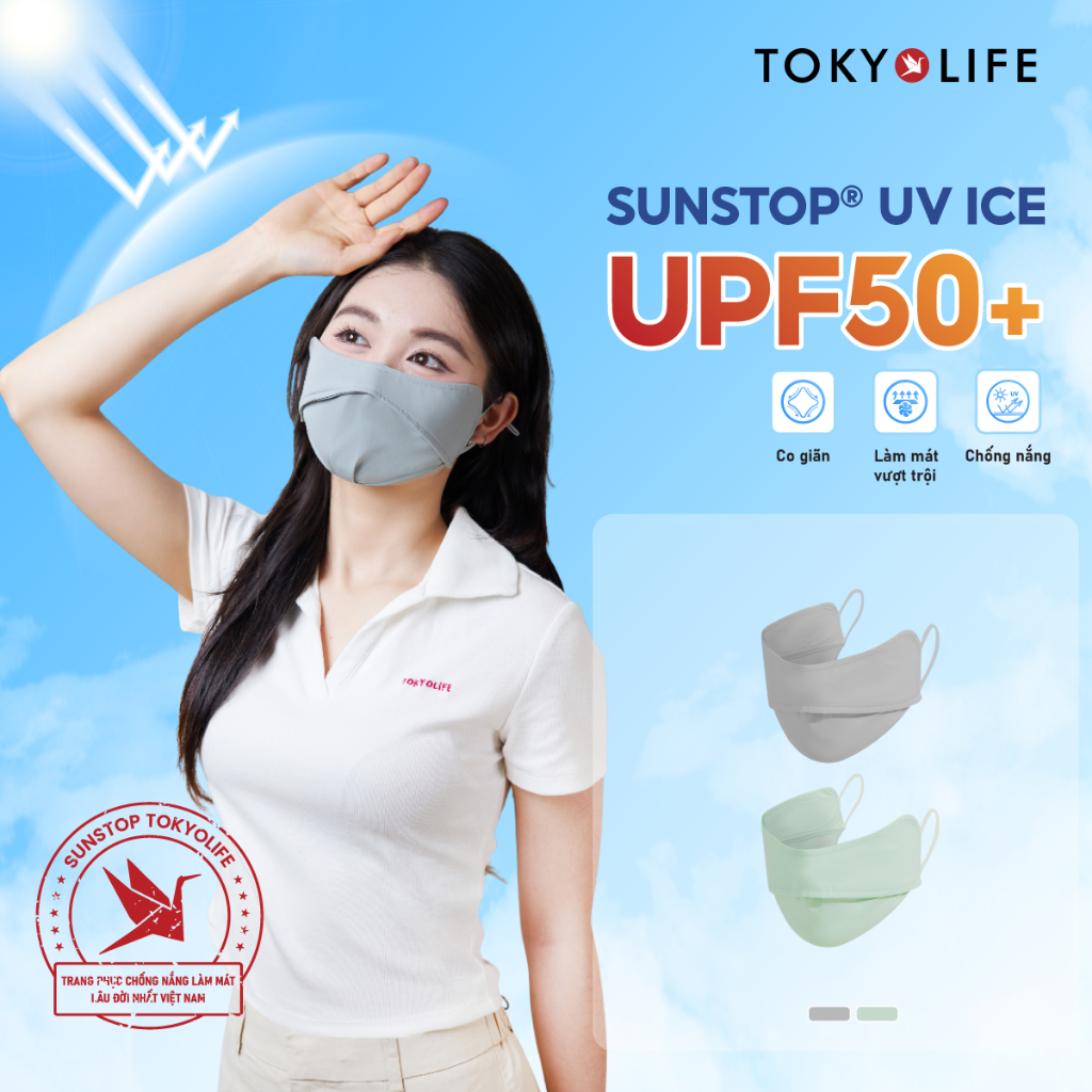 [GIAO MÀU NGẪU NHIÊN] COMBO 2 Khẩu trang Nữ bảo vệ góc mắt Sunstop Ice TOKYOLIFE 40000883