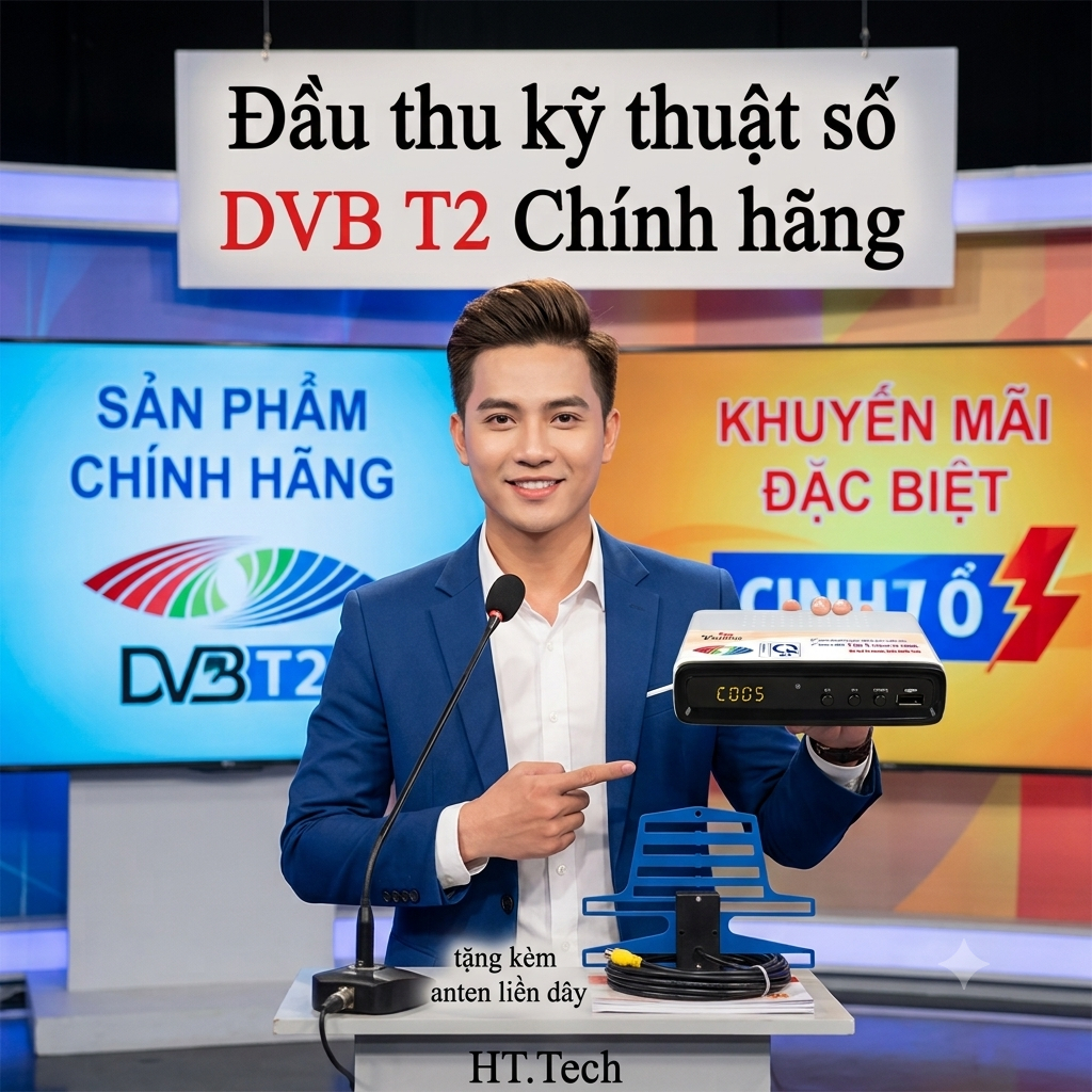 Đầu Thu Kỹ Thuật Số DVB-T2 LTP Vietnam Chính Hãng tặng Anten Có Sẵn Dây Cáp [Mở Là Xem]