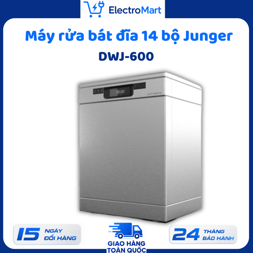 DWJ-600 - Máy rửa bát Junger 14 bộ 7 chương trình 3 giàn rửa