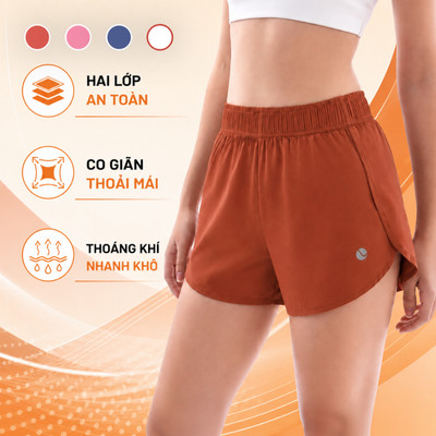 Quần Short Nữ Brief 2 Lớp Livan LV26N03F315 Chạy Bộ, Chơi Thể Thao, Pickle Ball Co Giãn Nhanh Khô Thoáng Khí