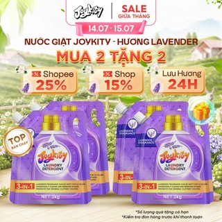 [Mừng sinh nhật ShopeeVIP MUA 2 TẶNG 2] Nước Giặt Joykity Hương Lavender Túi 2kg An Toàn Cho Da Hỗ Trợ Làm Sạch Vết Bẩn