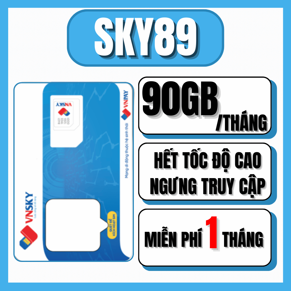 SIÊU SIM 4G 5G VNSKY MOBI Tặng 90GB Data Tốc Độ Cao Và Nghe Gọi Thả Ga - Mạng Mobi Phủ Sóng Toàn Quố