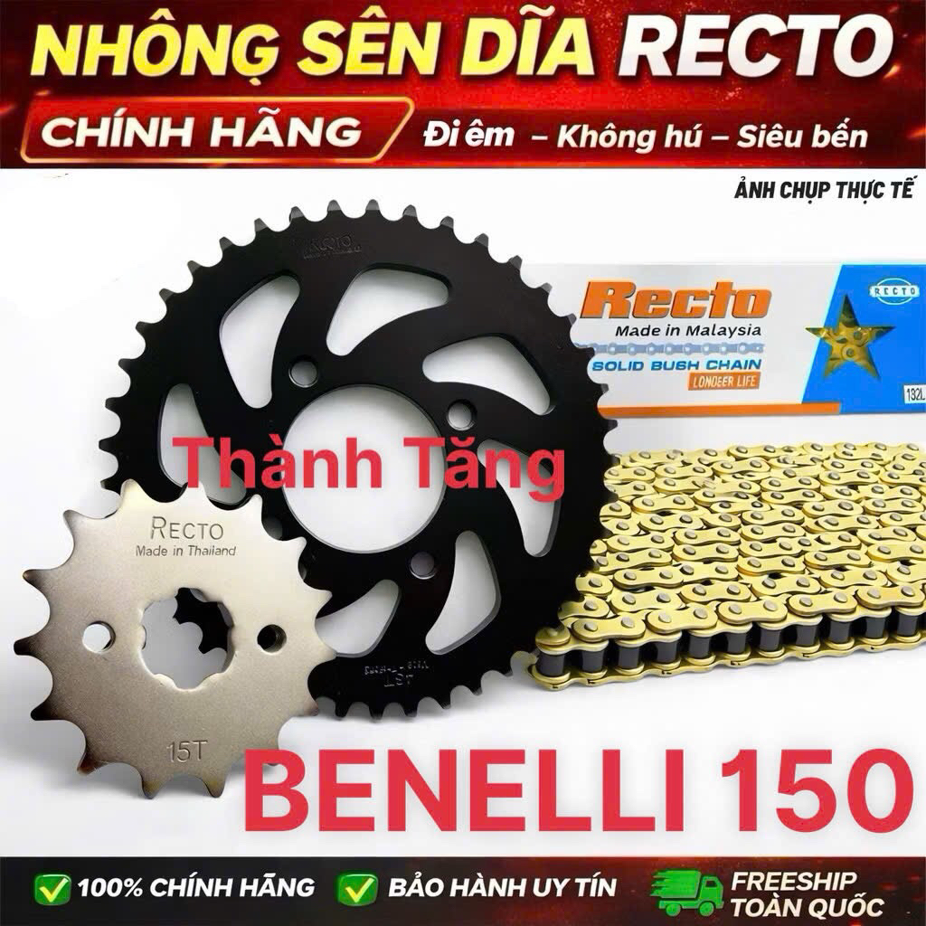 NHÔNG SÊN DĨA 9LY & 10LY BENELLI 150CC SÊN VÀNG RECTO 9LY & 10LY  ====
