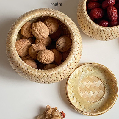 Hộp Tre Đan 2 Lớp ONGTRE Có Nắp, Hộp Đựng Đồ, Hộp Decor, Hộp Quà Tặng Tre Handmade