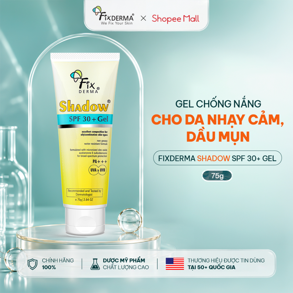 ( Date T6/2027) Gel Chống Nắng FIXDERMA Shadow SPF 30+ Gel Mỏng Nhẹ, Giúp Dưỡng Ẩm 75g - Hùng Lợi | BigBuy360 - bigbuy360.vn