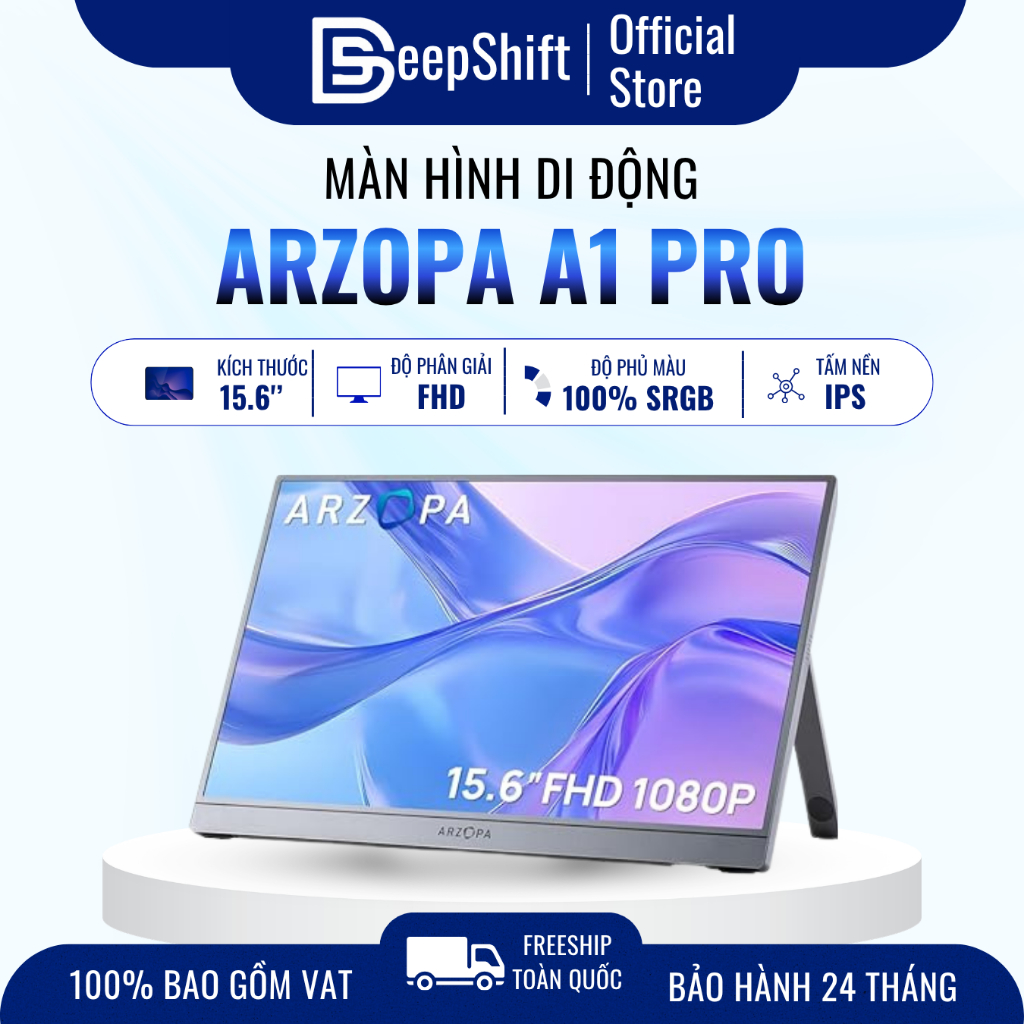 Màn Hình Di Động ARZOPA A1 Pro 15.6" FHD IPS 100% sRGB HDR | USB-C Mini HDMI | Chính Hãng