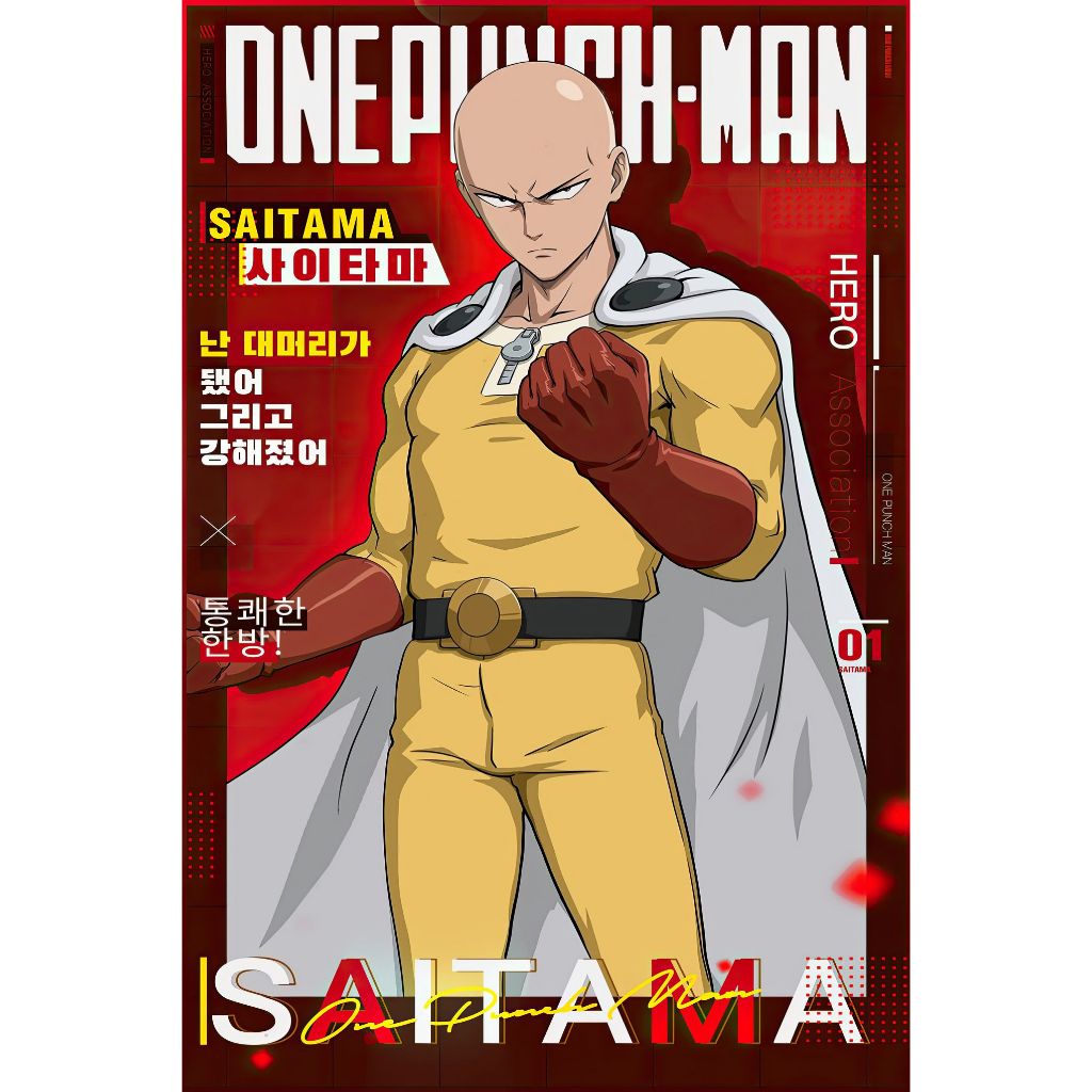 (POSTER Khổ Lớn) Anime One punch man bộ sưu tập 2-Áp Phích dán tường One punch man có keo sẵn