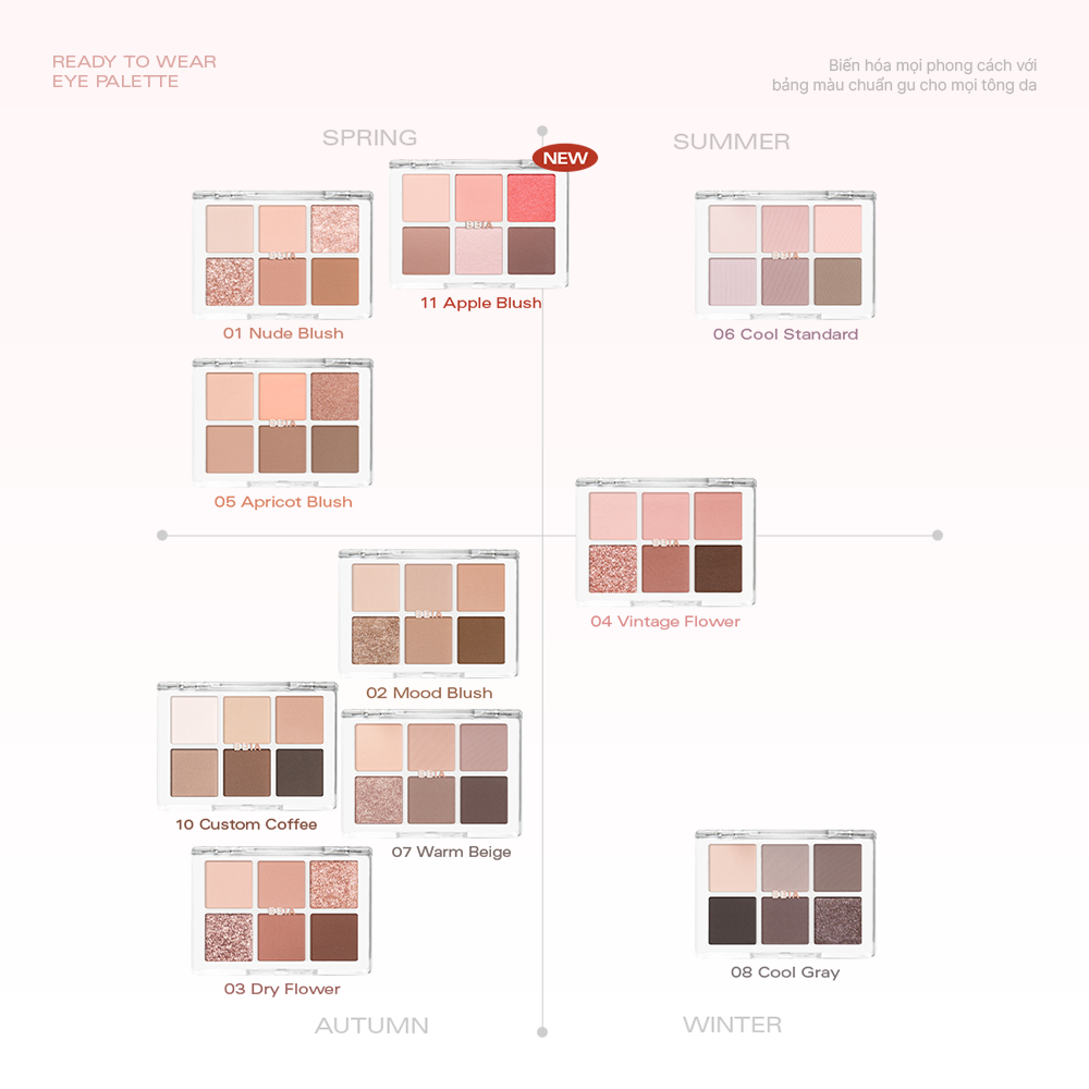 [BÁN CHẠY] Bảng Phấn Mắt 6 ô dễ tán và bám màu tốt BBIA Ready To Wear Eye Palette 5g | BigBuy360 - bigbuy360.vn