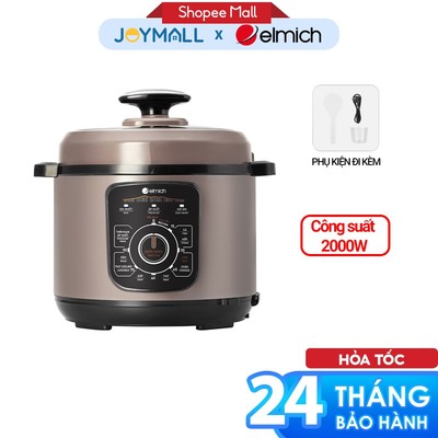 Nồi Áp Suất Cơ Elmich 5L PCE-8792, Hàng Chính Hãng,1000W, Điều Khiển Bằng Núm Vặn, Hẹn Giờ - JoyMall