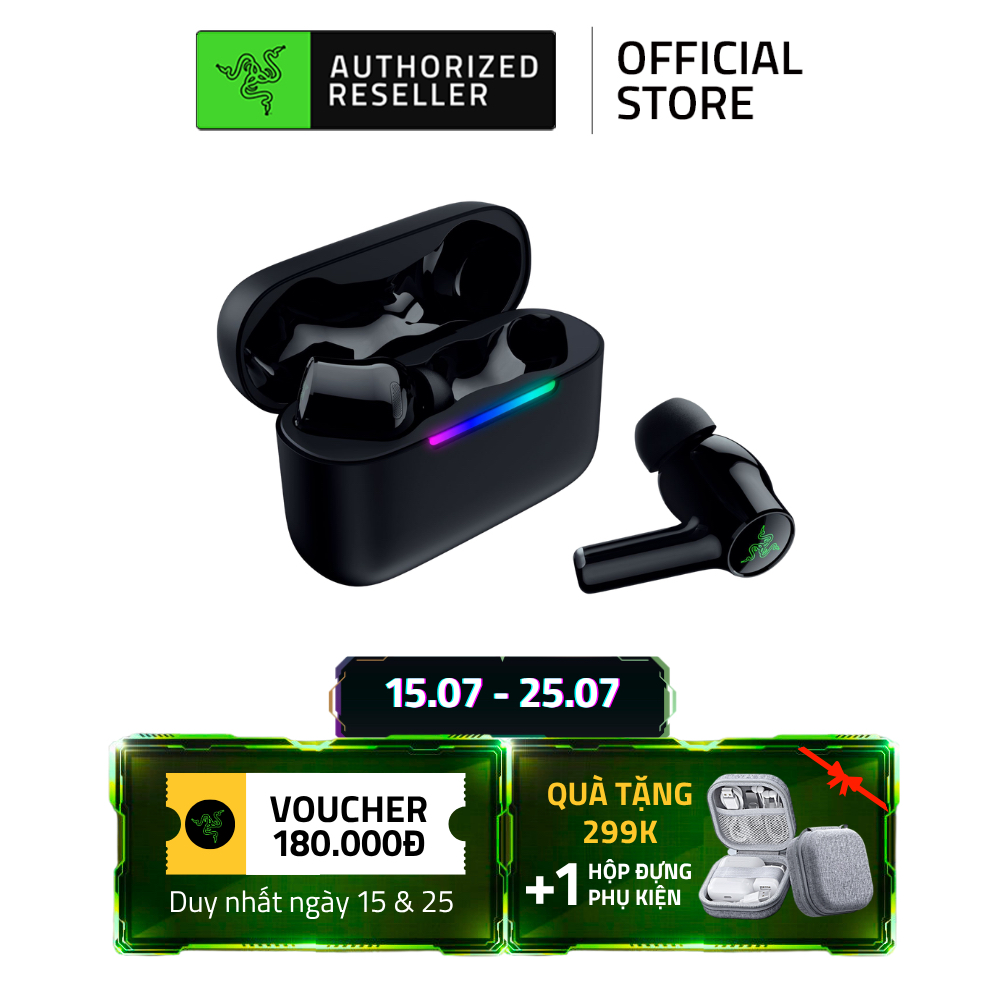 [NEW] Tai Nghe Gaming Razer Hammerhead V3 X HyperSpeed | 2,4GHz & BT 5.3 | Hộp Sạc Dongle | Pin 35h | 7.1 @PC | IPX4 | BigBuy360 - bigbuy360.vn